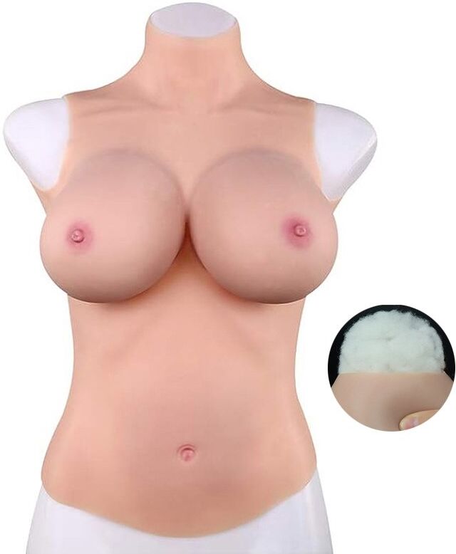 CrossGearX Buste Entier Seins Réalistes Coton - Col haut - Bonnet D