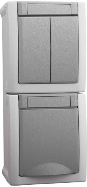 Panasonic Prise/Commutateur série combiné vertical FR-AP IP54 gris 90591082-DE (90591082-DE)