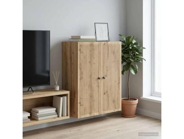 VIHHQGC Wandschrank Holzwerkstoff Artisan-Eiche 66x34,5x90 cm mit Regalen Vintage-Design, Raumsparend, Regale aus Holzwerkstoff, Wohnzimmer, Pflegeleicht