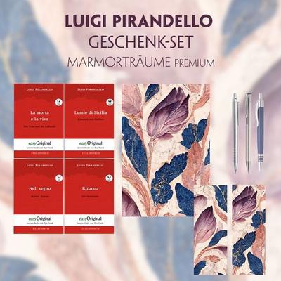 Luigi Pirandello Geschenkset - 4 Bücher (mit Audio-Online) + Marmorträume Schreibset Premium, Set von Luigi Pirandello, EasyOriginal Verlag,