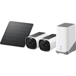 EUFY Cam E40 Starter-Set 2+1 - Kamera mit HomeBase 3 und Solarpanel 2K, Überwachungskamera Nachtsicht
