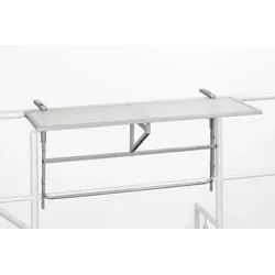 Merxx Balkonhängetisch, 120 x 40 cm, Stahl/Glas, Silber
