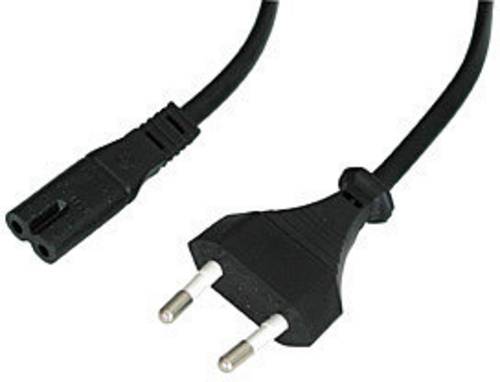 LINDY Strom Anschlusskabel [1x Euro-Stecker - 1x Kleingeräte-Buchse C7] 5.00 m Schwarz