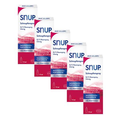 Snup Schnupfenspray 0,1% Nasenspray Fünferpack 5x15 ml