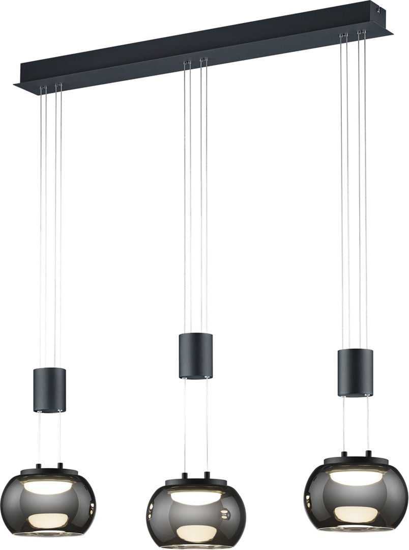 Trio Leuchten Madison Design hanglamp Zwart - 3-lichts
