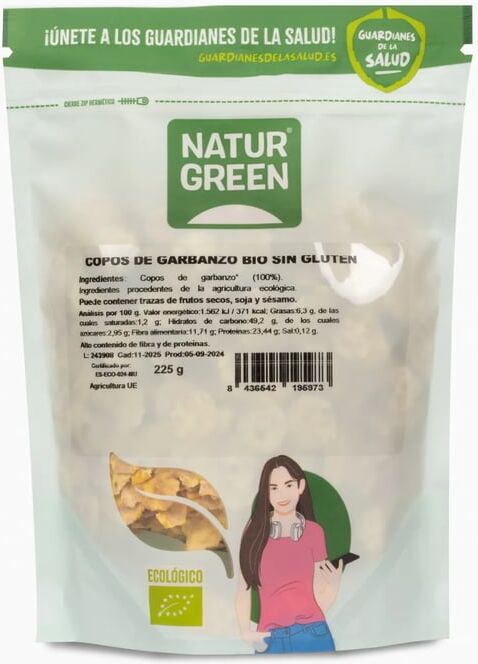 NaturGreen Flocos De Grão Bio 225g