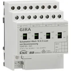 Gira, Aktor, Schaltaktor 4-fach 16A 104500 KNX/EIB REG C-Last (Schaltaktor)