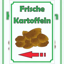 HB-Druck Werbeaufkleber Aufkleber Kartoffeln Hochkant mit Pfeil links A0 (841x1189mm)