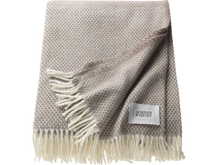 Wohndecke Zen, Fransen, Kuscheldecke , beige (sand), B:140cm L:200cm, Baumwolle, Polyacryl, SCHÖNER WOHNEN-KOLLEKTION, Wohndecken, Wohndecke, mit Fransen, Kuscheldecke