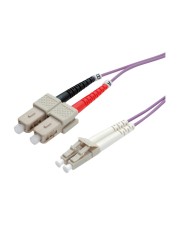 ROLINE Patch-Kabel LC Multi-Mode M bis SC multi-mode M 0.5 m Glasfaser 50/125 Mikrometer OM4 violett (21.15.8760)