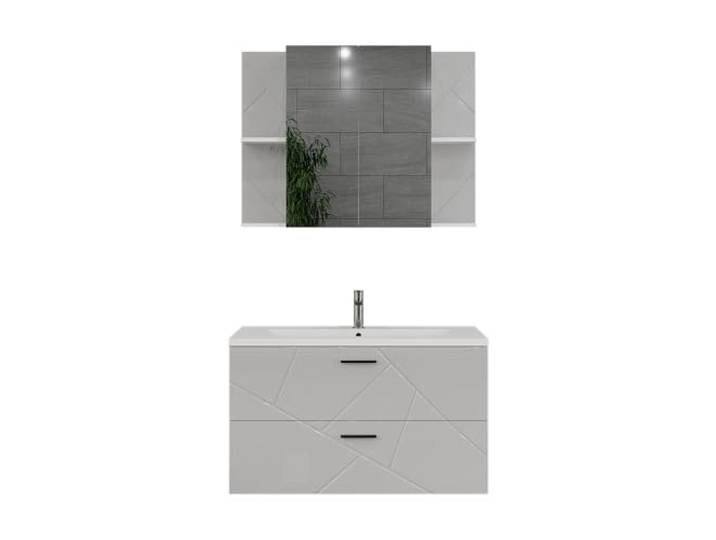 Vicco Badmöbel-Set Irma, Weiß/Weiß Hochglanz 100 cm