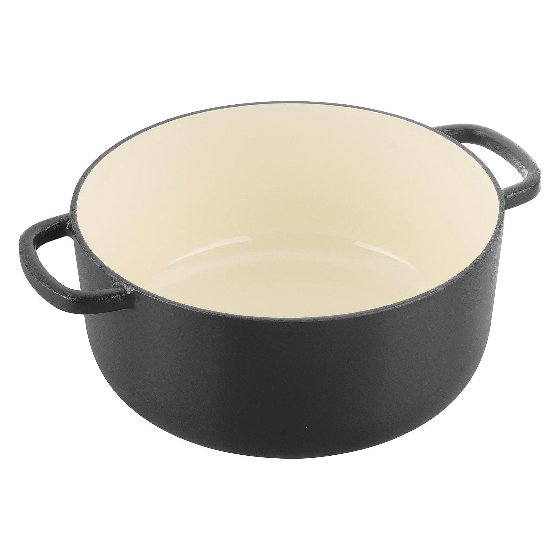 Ballarini Cocotte BELLAMONTE 28 cm rund 7,0 Liter Bräter aus Gusseisen schwarz (Bräter + Schmortopf, Gusseisen, 28 x 18.70 cm) (1022973)