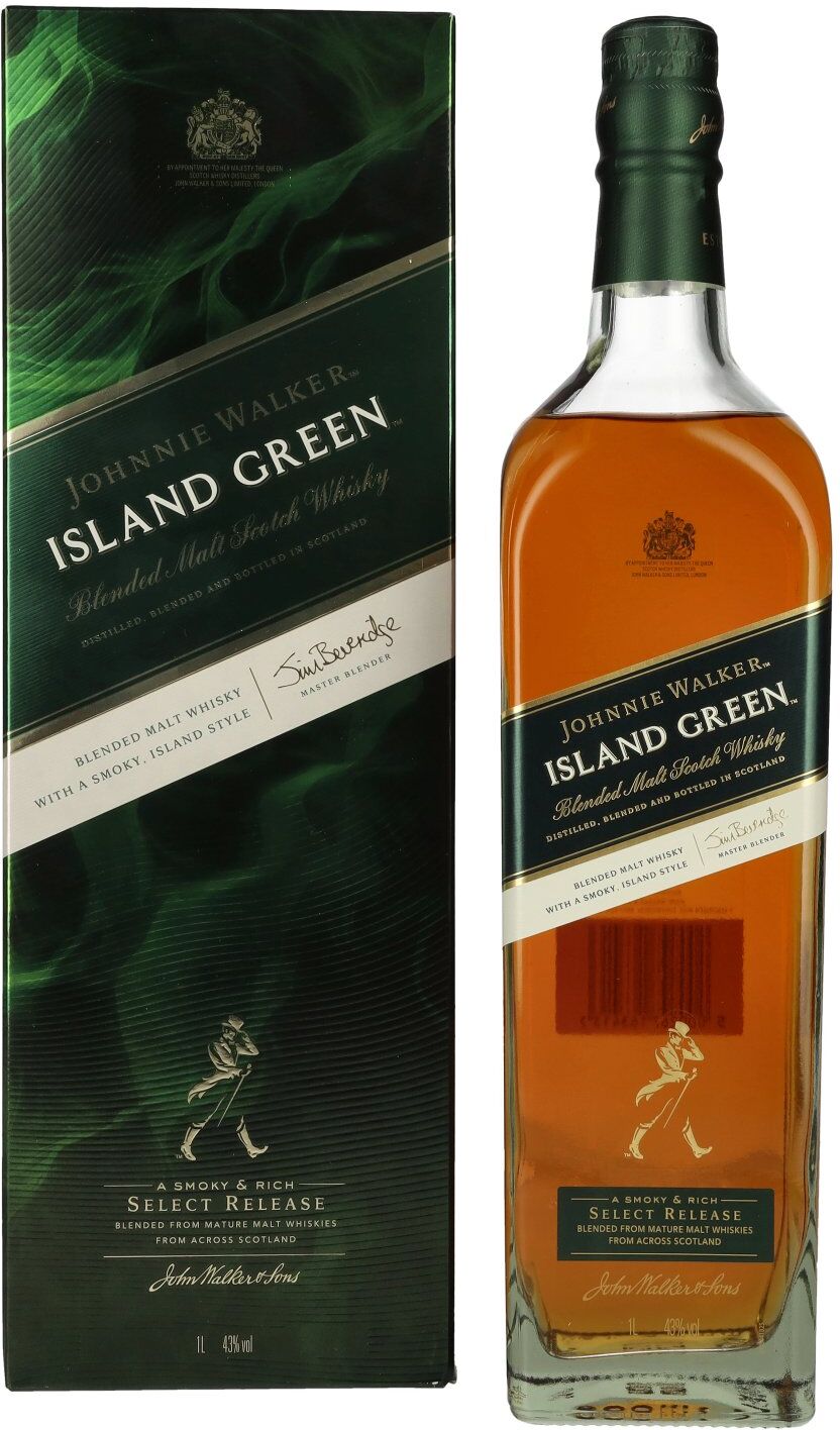Johnnie Walker ISLAND GREEN Blended Malt Scotch Whisky Select Release 43% Vol. 1l in Geschenkbox