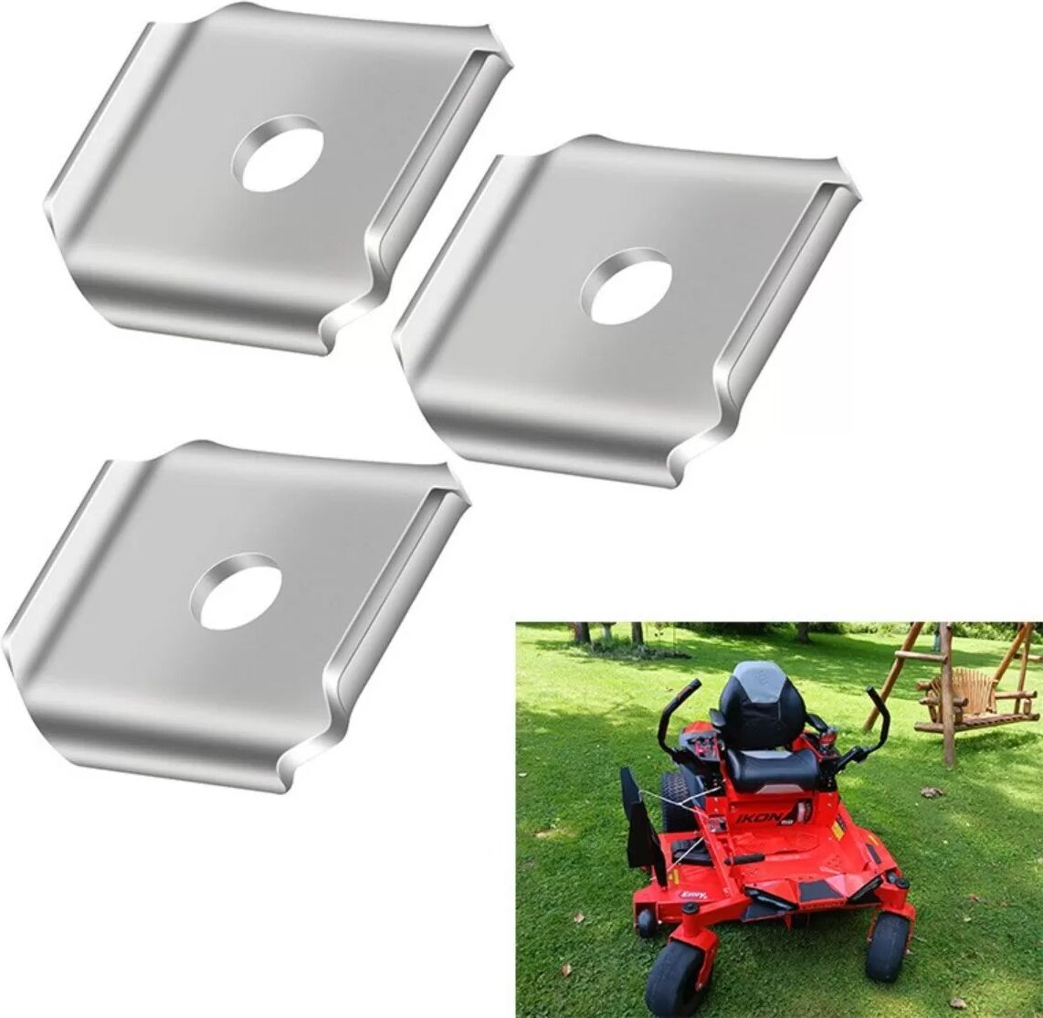 INF Rasenmäher-Messer-Adapter 3er-Pack - Aluminium Dual-Mulchmesser-Adapter, Anti-Rutsch Spindelauswuchtung, Breite 2.8 inch