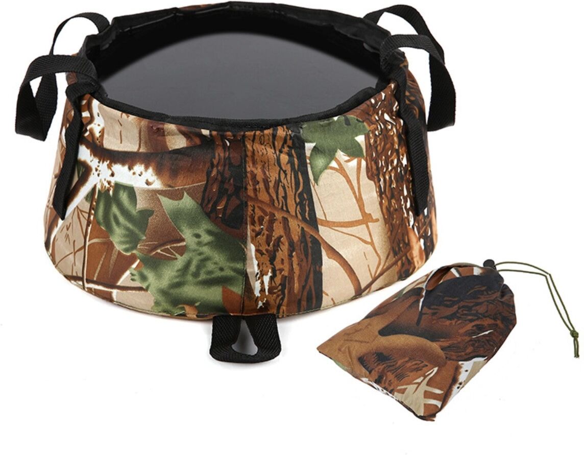 INF Bassin d'eau pliable portable pour extérieur - Polyester imperméable, anse renforcée, pliable pour camping, pêche, voyage Multicolore