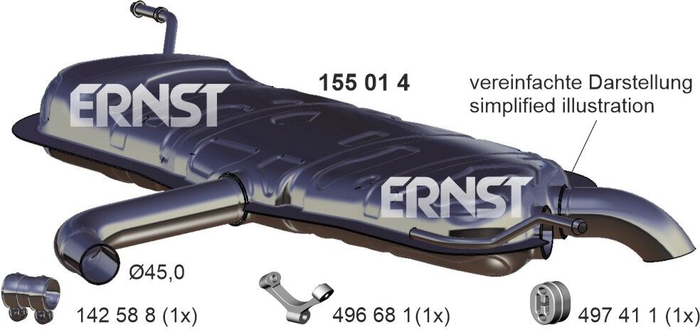 Ernst Endschalldämpfer 155014 Für Vag