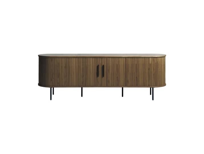 Trendstore Uriel Lowboard Lamellenoptik - Lamellen Eiche Furnier smoked - 180 Wohnzimmer, Schiebetüren, Lamellen-Optik, Echtholzfurnier, vier Farben, Stauraum, Kabeldurchlass, leicht und luftig Modern, Zeitlos