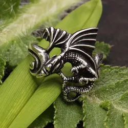 Drachensilber Feiner Drachen Ring Schmuck 925 Silbering Fantasy 52 - Silber