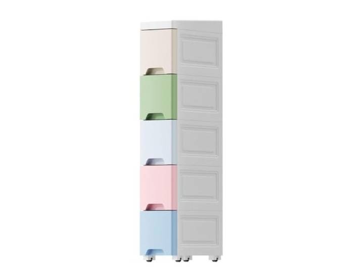 Schlanker Aufbewahrungsschrank Mit Schubladen, Platzsparend For Badezimmer, Küche, Wohnzimmer – kleiner Bodenorganizer aus Kunststoff, Nachttisch,(Width 25cm,Color)