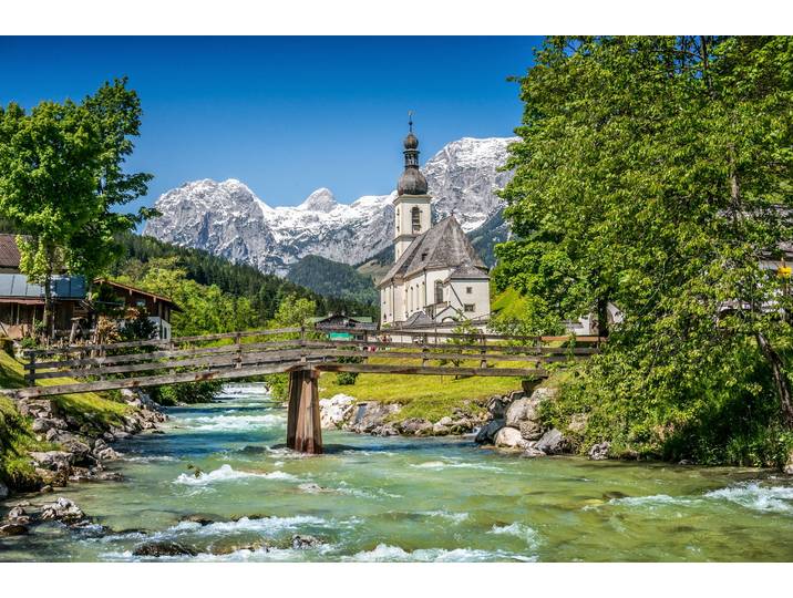 Fototapete PAPERMOON Bavarian Alps , bunt, B:5m L:2,8m, Vlies, Tapeten, Fototapete