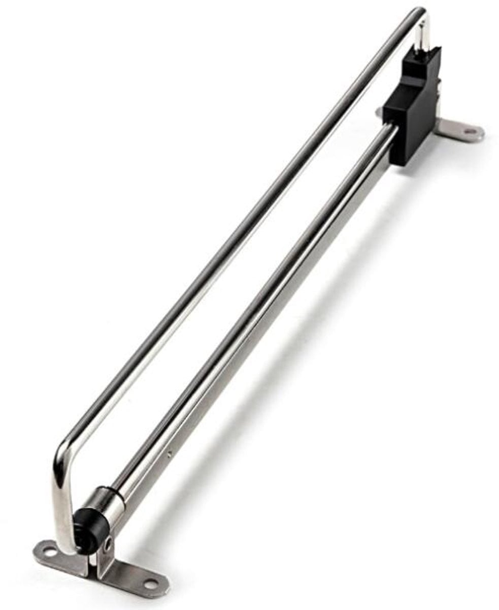 Verstelbare uitschuifbare garderobe hanger rail in zilver ijzer - B/D/H: 300 x 41 x 62 mm