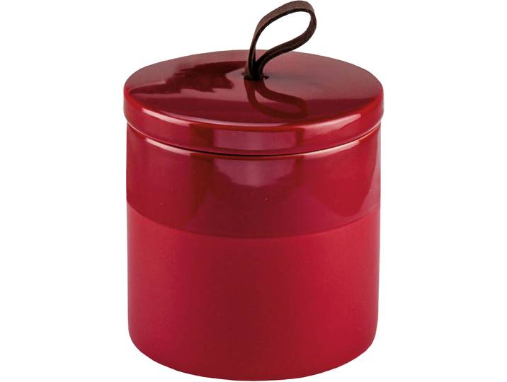 Aufbewahrungsdose KLEINE WOLKE Deep , rot (granat), B:9cm H:10cm T:8,4cm, Keramik, Aufbewahrungsboxen, Aufbewahrungsdose, Wattedose aus Keramik