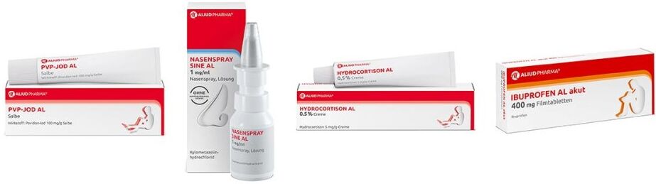 Aliud Reisebundle mit Ibuprofen + Nasenspray + Salbe + Creme