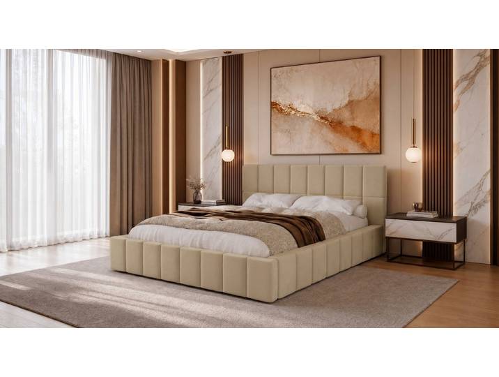 MARPUR Polsterbett ALMA Luxus Polsterbett mit Lattenrost und großem Bettkasten (Polsterbett mit Bettkasten und Kopfteil, Lattenrost, Füße, Anleitung), Gepolstertes Kopfteil für optimalen Lesekomfort & Farben wählbar