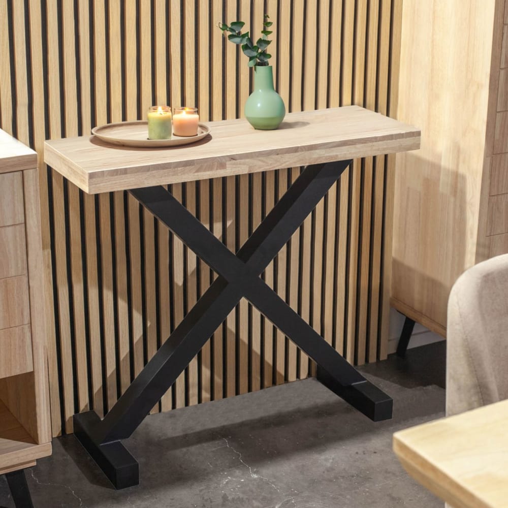 duehome Mueble de recibidor consola 90x30 cm madera roble salvaje - negro