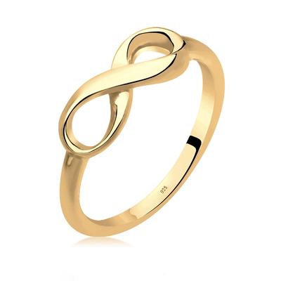 Silberring ELLI "Ring Basic Infinity Unendlichkeit Zeichen 925 Silber" Gr. 58, gold, Fingerringe, Damen, 58, Silber 925 (Sterlingsilber), Silberring