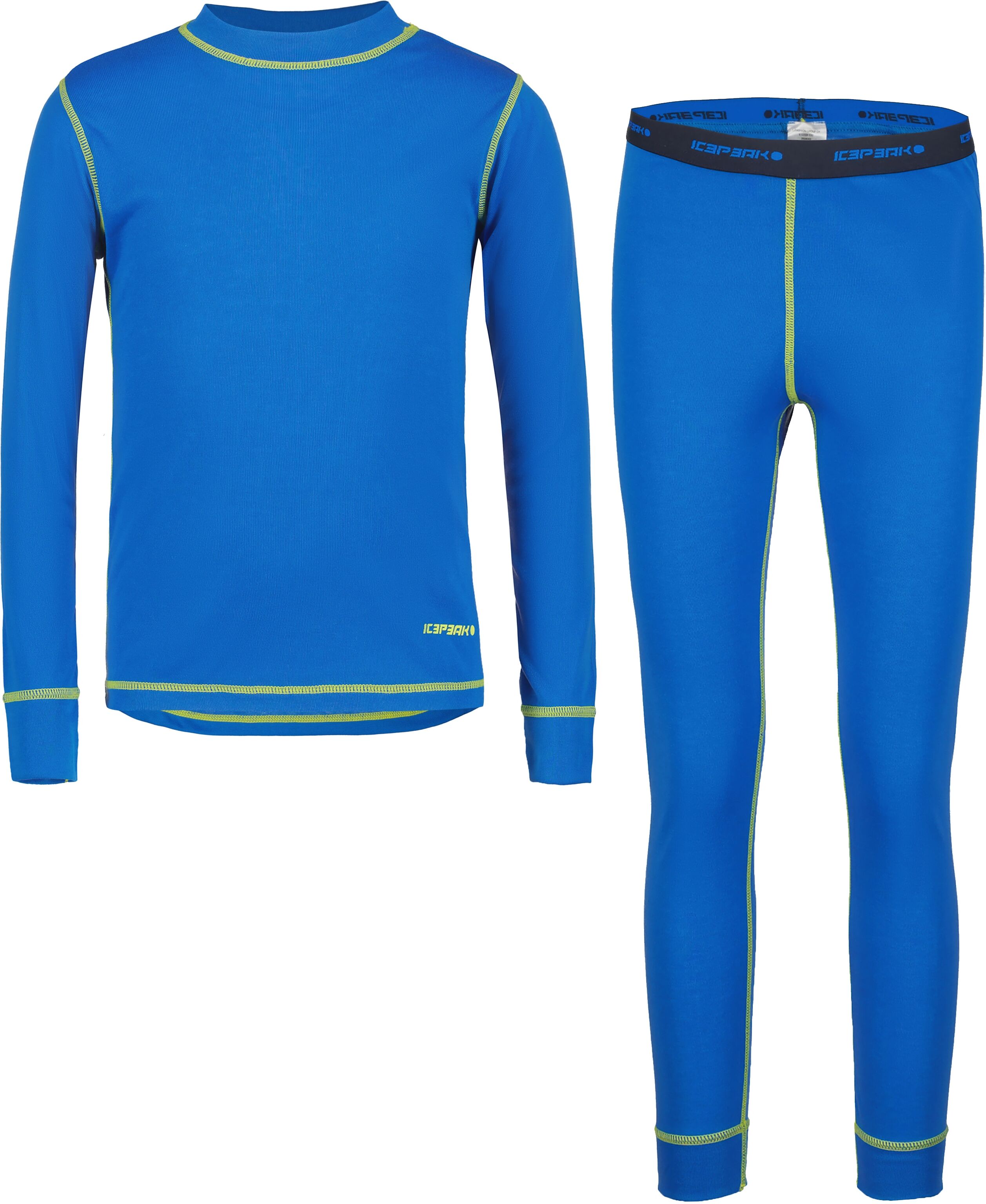 Thermounterwäsche-Set ICEPEAK "ICEPEAK IVESDALE JR", Kinder, Gr. 164, blau (royal blau), Jersey, Obermaterial: 100% Polyester, Bekleidungssets Thermounterwäsche-Set, schnell trocknend, atmungsaktiv und wärmend
