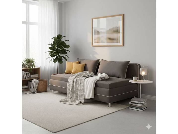 Sofaliege Vitana Webstoff mit Bettkasten Kunstfaser H:82cm/B:213cm/T:106cm Dunkelgrau Relaxfunktion klassischer Stil