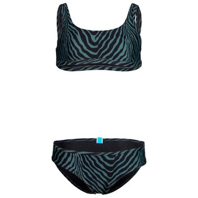 Arena - Girl's Water Print Bikini Bralette - Bikini Gr 128 blau/schwarz