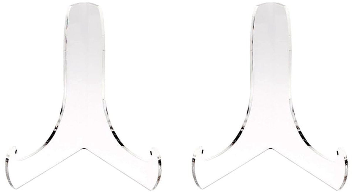 Set van 2 transparante acryl displaystandaards voor fotolijsten en kunstwerken