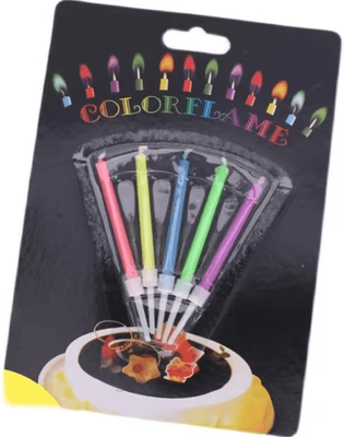 Inspire Curations Multicoloured Flame Birthday Candles 5 12 Pack Colourful Cake Candles For Parties & Weddings color 5pcs B11220a