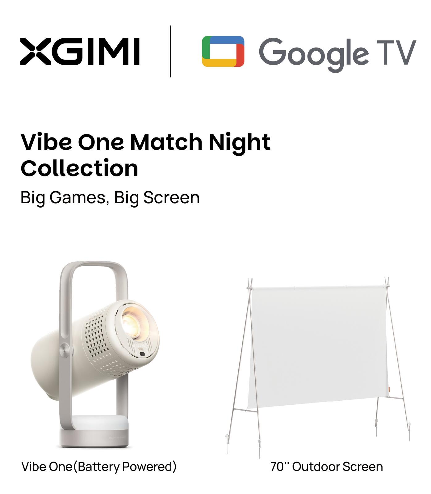 XGIMI Vibe One Outdoor Match Night Bundle LED Beamer Bundle 250 ISO Lumen WM03H-4