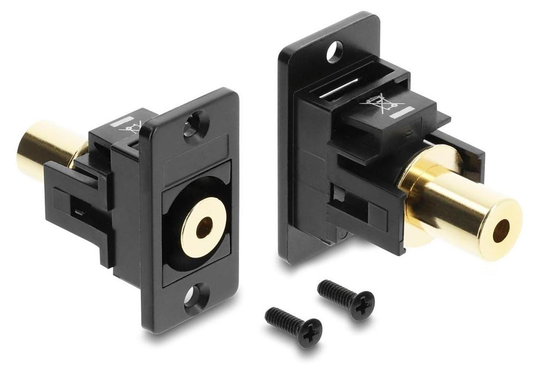 Delock Paneelmontage Jackconnector 3,5 mm 4-polig, zwart