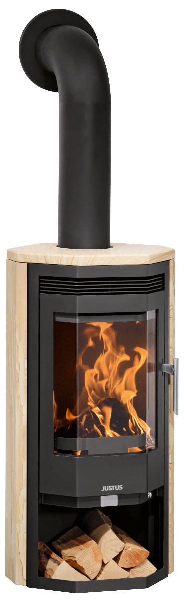 Justus | Kaminofen | Usedom 5 D | 5,5 kW | Stahl Schwarz, Sandstein