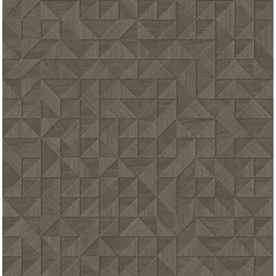 A-Street Prints Gallerie Taupe Geometric Wood Wallpaper