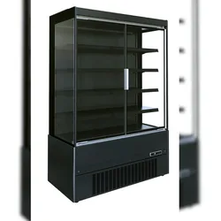 Wandkühlung OKAPI | 2x Glastür + LED | HxBxT 192x131x66,5cm | +2/+4°C | Schwarz | + CHEFGASTRO Geschirrtuch