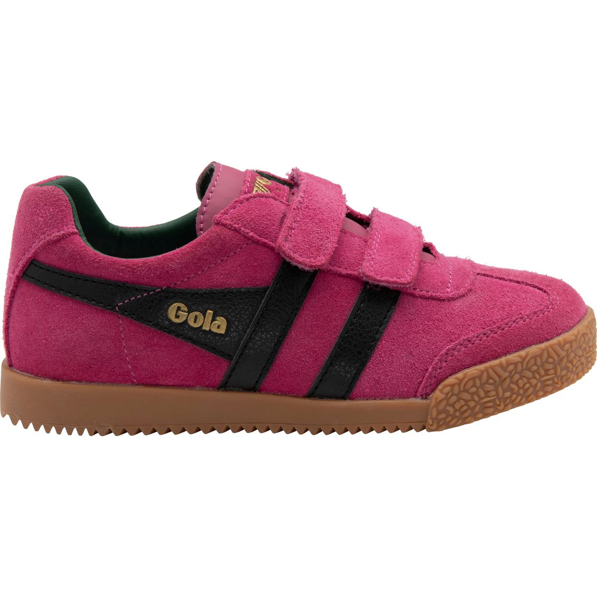 Gola Harrier Strap Sneaker Kids fuchsia/black/evergreen (KB) 3 CKA192-KB-3-fuchsiablackevergreen