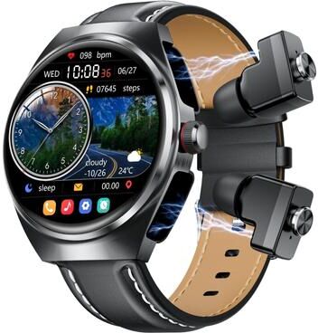 Everyday Crate "GT95 Smart Watch Earbuds With 1.53"" IPS Display, Bluetooth Calling & Health Tracking black"