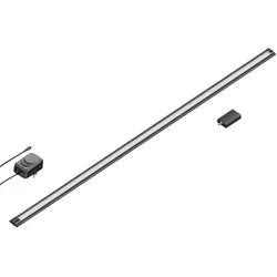 ledscom.de Smarte LED Unterbauleuchte SIRIS schwarz matt mit Netzteil und WLAN-Controller, flach, Smart-Home, Alexa-fähig 114cm, 1261lm, warmweiß