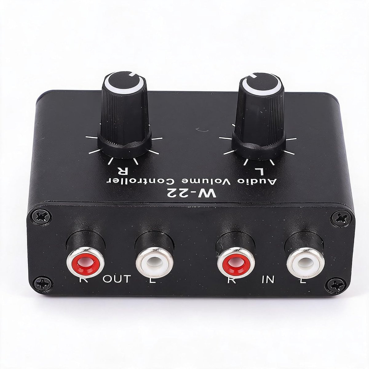 Volume Regelaar met Stepless Knop, Verliesvrije Audio en L/R Kanaalbalans voor Versterker, CD Speler en Mixer, Plug and Play Passieve Attenuator