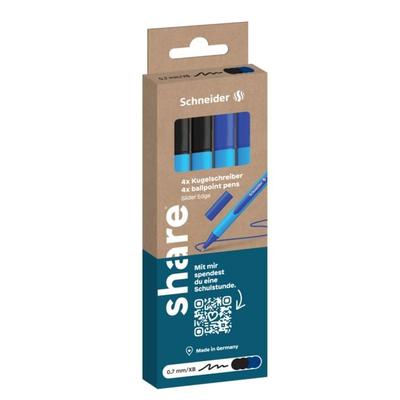 Schneider Schreibgeräte share 4-0044 Kugelschreiber 0.7mm Schreibfarbe: Blau, Schwarz 1St.