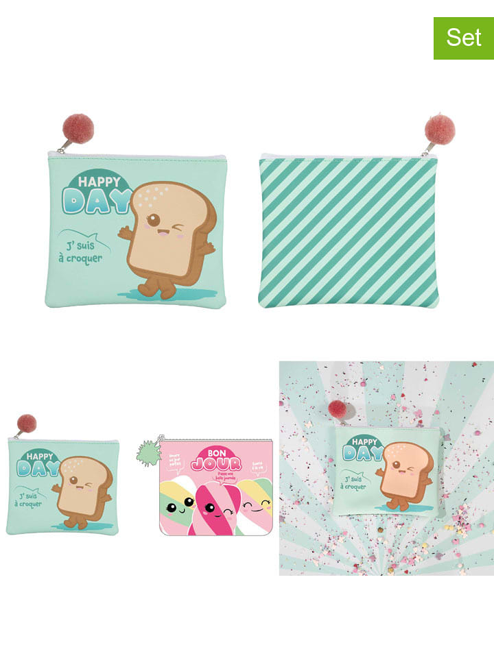 Summertime 2er-Set: Kosmetiktaschen "Kawaii"- (B)18 x (H)15 cm (Überraschungsprodukt) - onesize