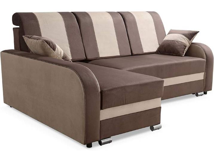 robin Ecksofa BARI Eckcouch mit Schlaffunktion mit Kissen L-Form Wohnlandschaft