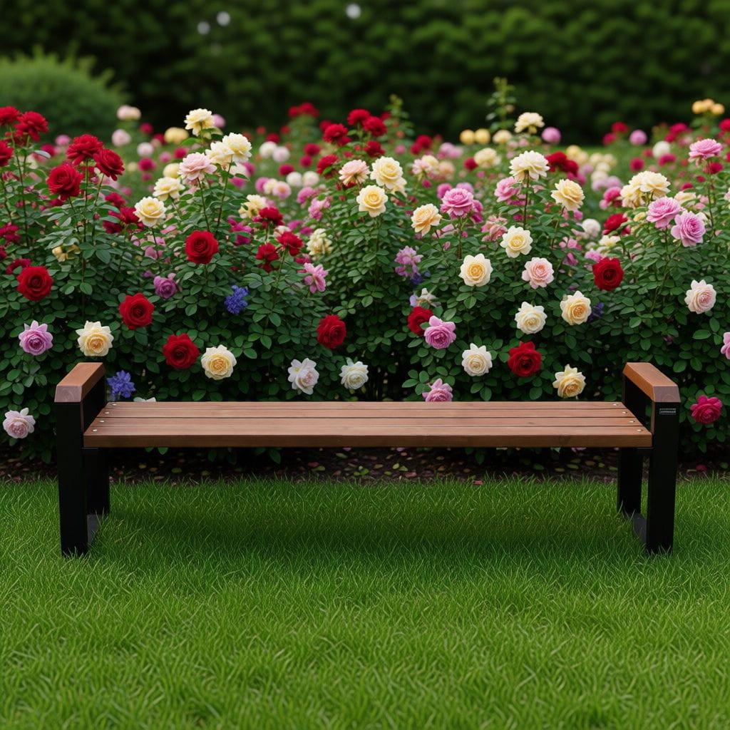 Gartenbank Standbank Holzbank Holz hellbraun Grau