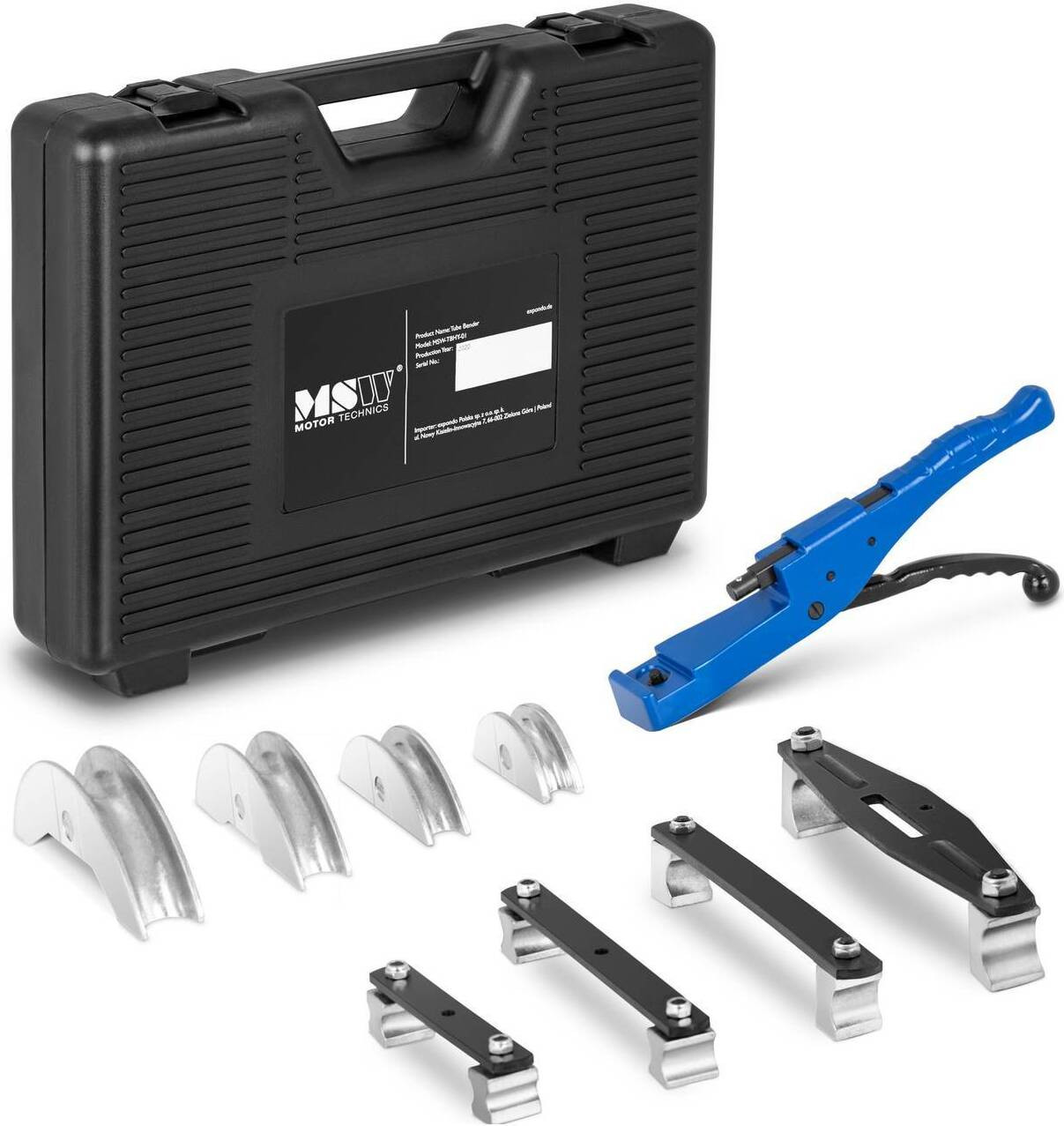 MSW Handmatige buigmachine voor XPAP PEX en koperen buizen, diameter 16-32 mm, inclusief 4 buigkoppen