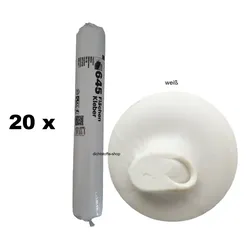 20 x Ramsauer 645 Flächen Kleber weiß 1K Hybrid Klebstoff 975g/600ml Beutel
